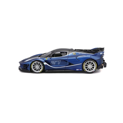 1/18 Diecast Ferrari FXX K EVO #27 Blue Bburago Scale Model Car - collectible scale model car