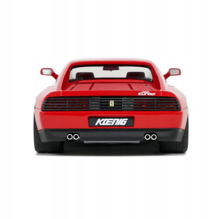 Ferrari 348 Twin Turbo Koenig Special 1994 Rosso Corsa Red GT Spirit 1:18 Diecast Model GT472 With Custom Number Plates
