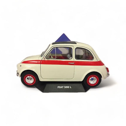 Solido 1/18 Fiat 500L White Resin Diecast Model Car - studio product photo of the scale model