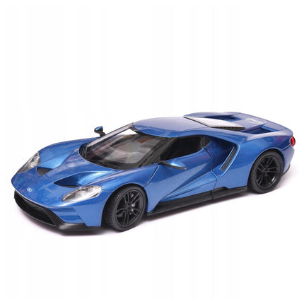 Ford GT 2017 Liquid Blue Metallic Welly 1:24 Diecast Model with Custom Plates