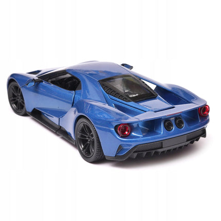 Ford GT 2017 Liquid Blue Metallic Welly 1:24 Diecast Model with Custom Plates