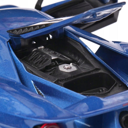 Ford GT 2017 Liquid Blue Metallic Welly 1:24 Diecast Model with Custom Plates