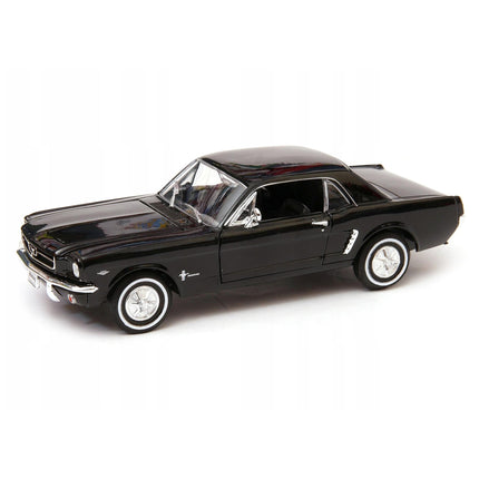 Ford Mustang 1/2 1964 Black Welly 1:24 Diecast Model Car Metal Collector Scale Model with Custom Plates