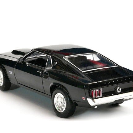 Ford Mustang Boss 429 1969 Black Welly 1:24 24067 Diecast Model with Custom Plates