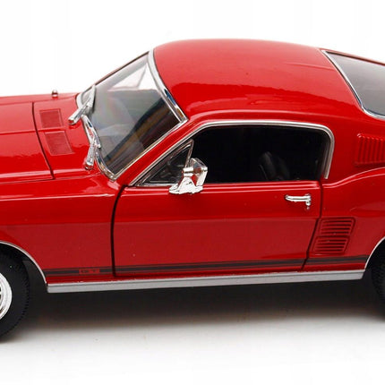 Ford Mustang GT 1967 Welly 1:24 Diecast Model Car Metal Collector Scale Model with Custom Plates