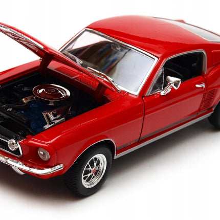 Ford Mustang GT 1967 Welly 1:24 Diecast Model Car Metal Collector Scale Model with Custom Plates