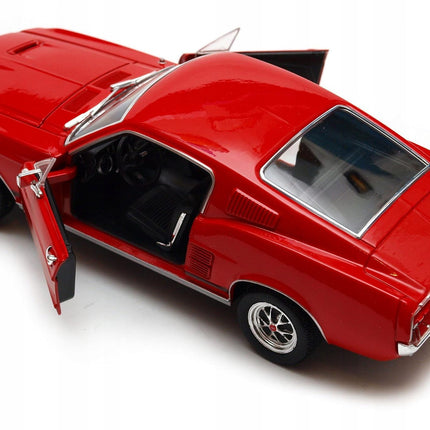 Ford Mustang GT 1967 Welly 1:24 Diecast Model Car Metal Collector Scale Model with Custom Plates