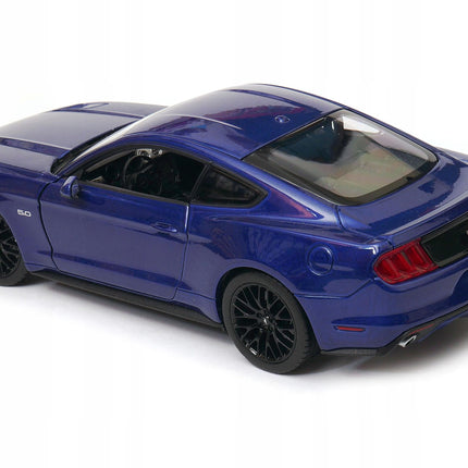 Ford Mustang GT 2015 Navy Blue Welly 1:24 Diecast Model Car Metal Collector Scale Model with Custom Plates
