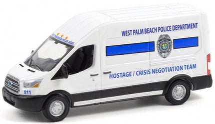 1:24 scale diecast model of a white police van with Hostage Crisis Negotiation Team markings