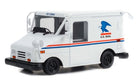 1:24 scale diecast model of a white U.S. Mail postal delivery van with blue and red stripes