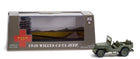 1949 Willys CJ-2A Jeep diecast model car in green with display box, limited edition collectible