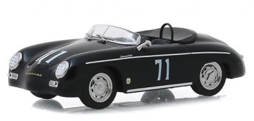 Black diecast model car, vintage convertible with number 71, 1:18 scale collectible