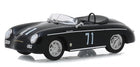 Black Porsche 356 Speedster diecast model car 1:18 scale, racing number 71, detailed wheels