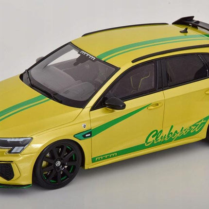 GT Spirit Audi S3 MTM 2022 Yellow Metallic 1:18 Resin Limited GT891 With Custom Plates