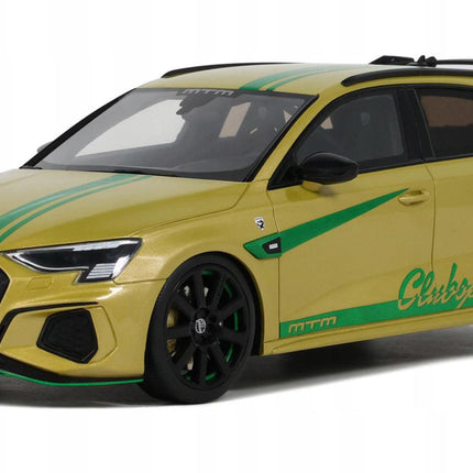 GT Spirit Audi S3 MTM 2022 Yellow Metallic 1:18 Resin Limited GT891 With Custom Plates