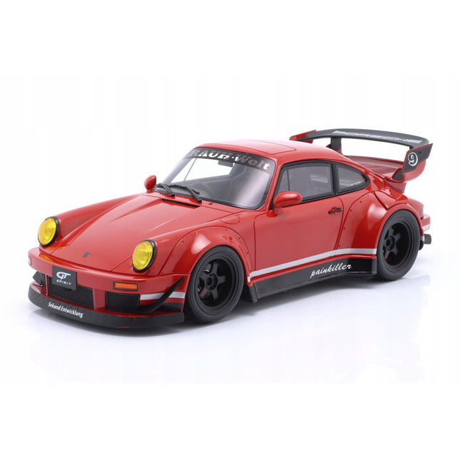 GT Spirit Porsche 911 964 RWB Painkiller Indian Red 1:18 Resin Model With Custom  Plates