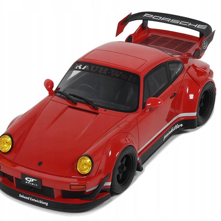 GT Spirit Porsche 911 964 RWB Painkiller Indian Red 1:18 Resin Model With Custom  Plates
