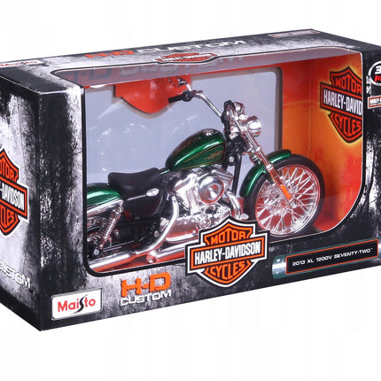 https://a.allegroimg.com/original/119531/2d8b1fa849368fb2fa758b4c61e0/Harley-Davidson-XL-1200V-Seventy-Two-2013-Green-Maisto-1-12-Zielony-Model-Kod-producenta-32335