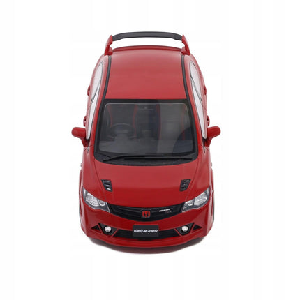 Honda Civic Mugen RR (FD2) 2008 Milano Red Otto Mobile 1:18 OT1019 Diecast Car Model with Custom Plates