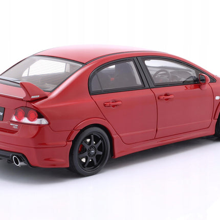Honda Civic Mugen RR (FD2) 2008 Milano Red Otto Mobile 1:18 OT1019 Diecast Car Model with Custom Plates