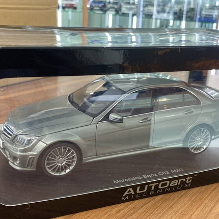 AutoArt Mercedes-Benz C63 AMG Grey 1:18 Diecast Model Car - showroom-quality model replica