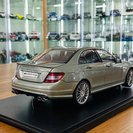 AutoArt Mercedes-Benz C63 AMG Grey 1:18 Diecast Model Car - collectible scale model car
