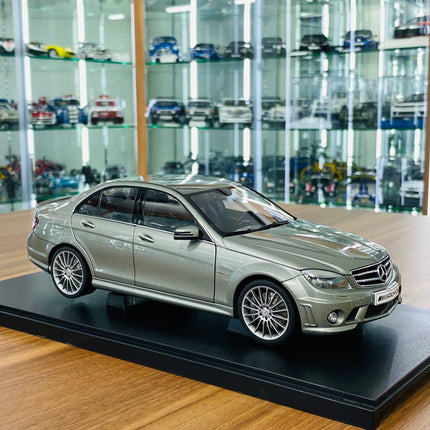 AutoArt Mercedes-Benz C63 AMG Grey 1:18 Diecast Model Car - detailed collector display model