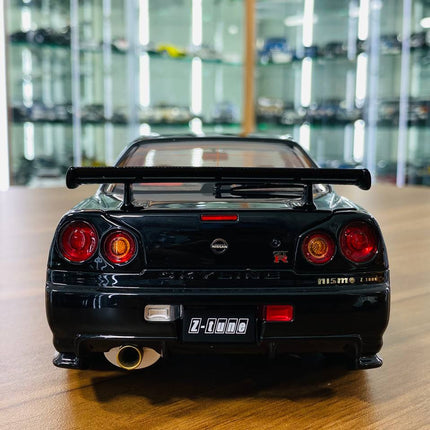 Motor Helix Nissan Skyline GT-R R34 Z-Tune Nismo 1/18 Black Pearl Diecast Model - premium collector scale model