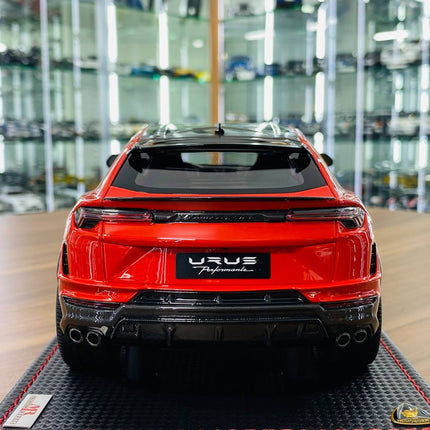 MR Collection Lamborghini Urus Performante 1:18 Rosso Arancio Resin Model - premium collector scale model
