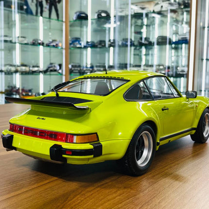 Minichamps Porsche 911 Turbo (1977) 1/12 Diecast Model Light Green - fine detailed model replica