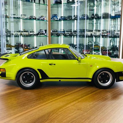 Minichamps Porsche 911 Turbo (1977) 1/12 Diecast Model Light Green - collectible scale model car