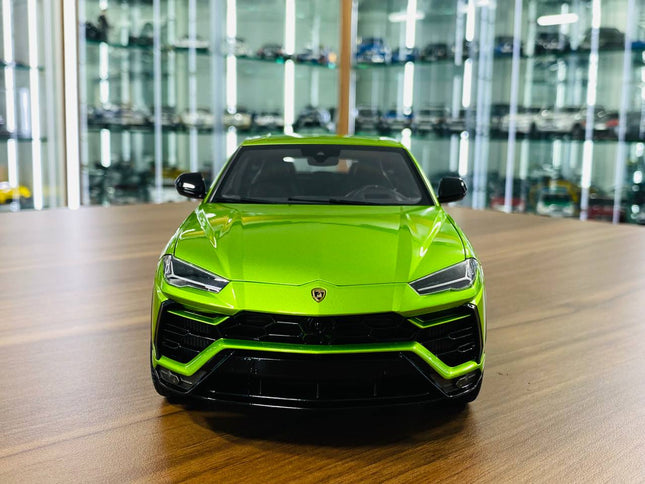 AutoArt Lamborghini Urus Green 1:18 Diecast Model Car - studio product photo of the scale model