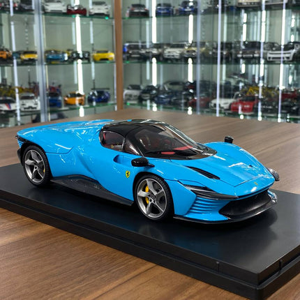 Bburago Ferrari Daytona SP3 1:18 Blue Diecast Model Car - detailed collector display model