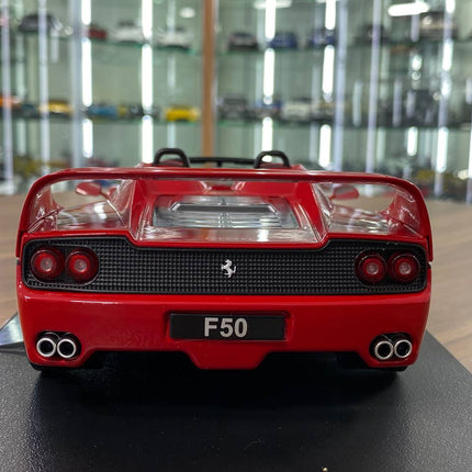KK Scale 1:18 Ferrari F50 Diecast Model Car Red Silver Wheels - scale model for display