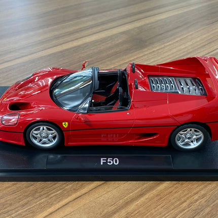 KK Scale 1:18 Ferrari F50 Diecast Model Car Red Silver Wheels - premium collector scale model