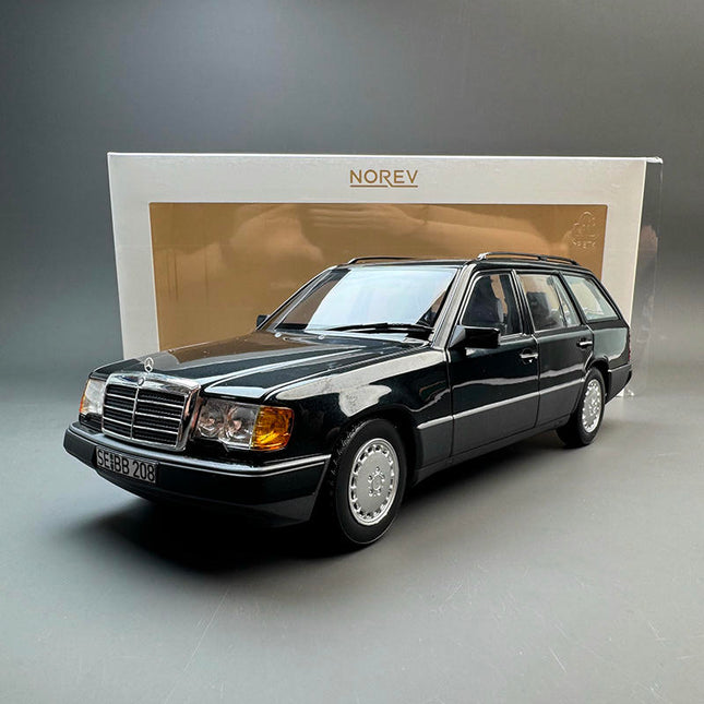 Norev Mercedes-Benz S124 300D T- 1990 Black 1:18 Diecast Model Car - studio product photo of the scale model