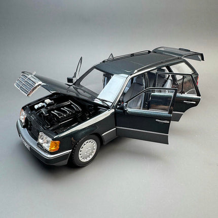 Norev Mercedes-Benz S124 300D T- 1990 Black 1:18 Diecast Model Car - detailed die-cast style model