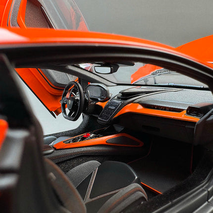 LCD Model The Lamborghini Revuelto in Orange 1:18 Diecast Model Car - scale model collectible piece