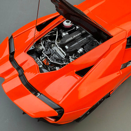 LCD Model The Lamborghini Revuelto in Orange 1:18 Diecast Model Car - showroom-quality model replica