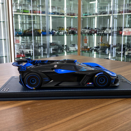 MR Collection Bugatti Bolide 1:18 Resin Model Car Striking Launch Livery Blue - collectible scale model car