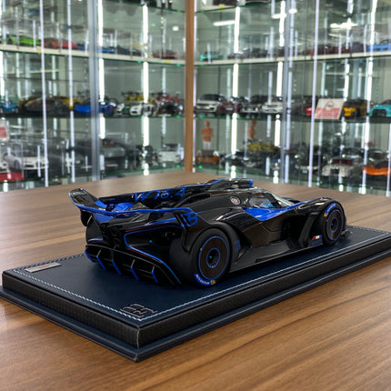 MR Collection Bugatti Bolide 1:18 Resin Model Car Striking Launch Livery Blue - fine detailed model replica