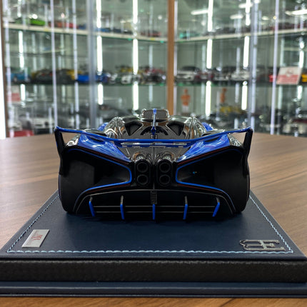 MR Collection Bugatti Bolide 1:18 Resin Model Car Striking Launch Livery Blue - premium collector scale model