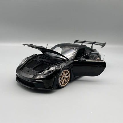 Minichamps Porsche 911 2022 Black 1:18 Diecast Model Car - fine detailed model replica