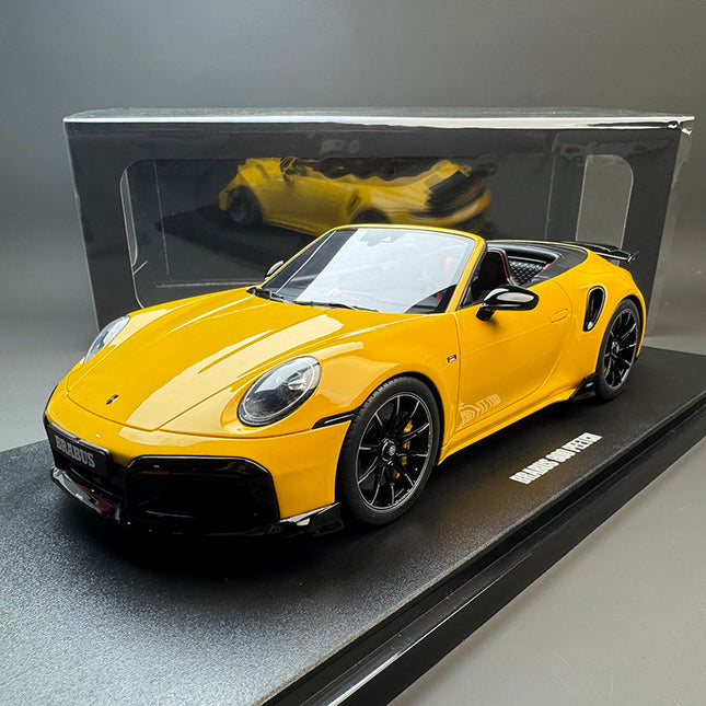 GT Spirit Brabus 911 Turbo S 992 Yellow 1:18 Resin Model Car - detailed collector display model
