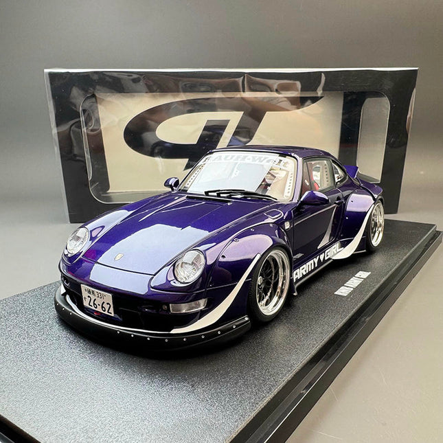 GT Spirit Porsche 911 RWB Army Purple GT562 1:18 Resin Model Car - detailed collector display model
