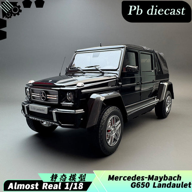 Almost Real Mercedes-Maybach G650 Landaulet 2017 Black 1:18 Diecast Model Car - detailed collector display model
