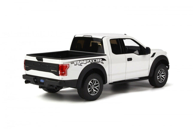 GT Spirit Ford Raptor 1:18 White Diecast Model Car - studio product photo of the scale model