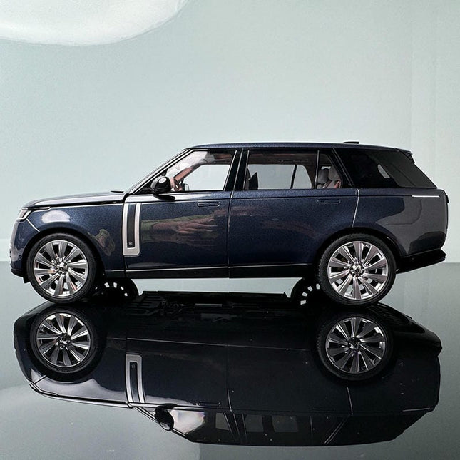 LCD Model Range Rover Honor Genesis Long Edition 2022 Blue 1:18 Diecast Model Car - studio product photo of the scale model