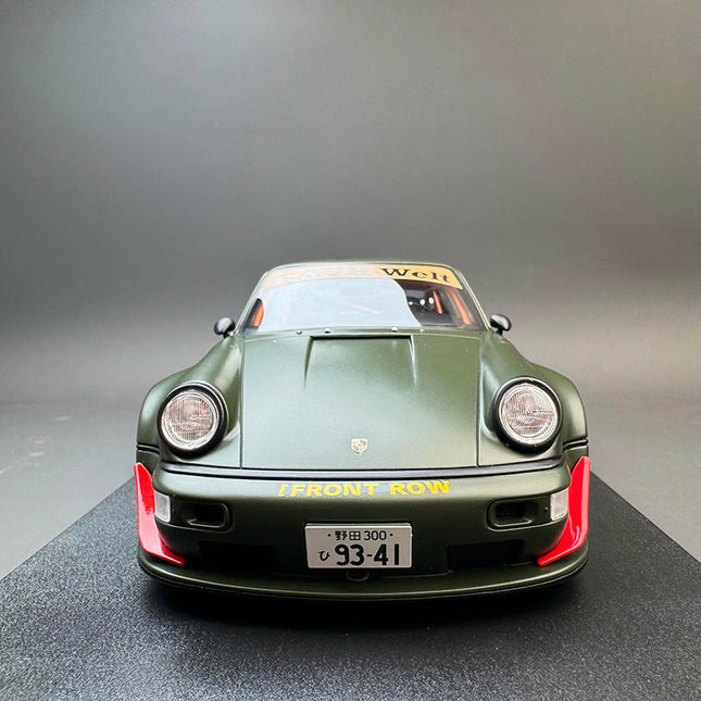 GT Spirit Porsche RWB 964 GT559 Green 1:18 Resin Model Car - studio product photo of the scale model