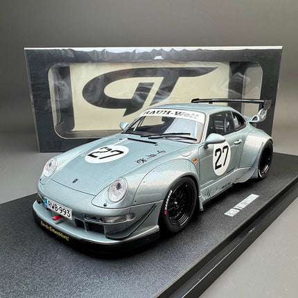 GT Spirit Porsche 993 RWB YUIITSUMUNI Silver 1:18 Resin Model Car - detailed collector display model